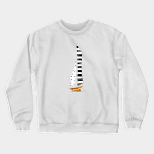 Sailing Boat BW- Full Size Image Crewneck Sweatshirt